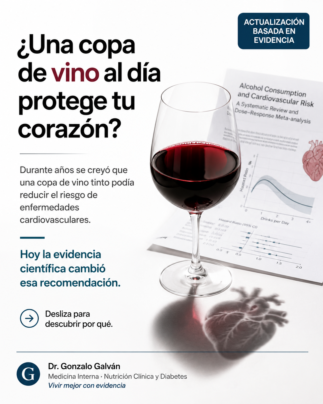 ¿Una copa de vino protege el corazón? — diapositiva 1 de 7